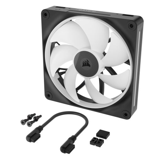Corsair iCUE LINK LX140 14cm PWM RGB Case Fan, 18 RGB LEDs, Magnetic Dome Bearing, 2000 RPM, Black, Single Fan Expansion Kit
