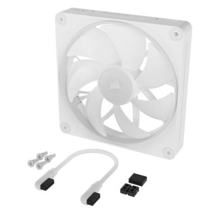 Corsair iCUE LINK LX140 14cm PWM RGB Case Fan, 18 RGB LEDs, Magnetic Dome Bearing, 2000 RPM, White, Single Fan Expansion Kit