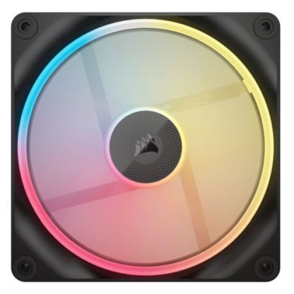 Corsair iCUE LINK LX140-R 14cm PWM Reverse Blade RGB Case Fan, 18 RGB LEDs, Magnetic Dome Bearing, 2000 RPM, Black, Single Fan Expansion Kit