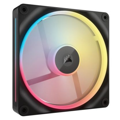 Corsair iCUE LINK LX140-R 14cm PWM Reverse Blade RGB Case Fans (2-Pack), 18 RGB LEDs, Magnetic Dome Bearing, 2000 RPM, iCUE LINK Hub Included, Black