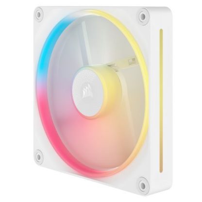 Corsair iCUE LINK LX140-R 14cm PWM Reverse Blade RGB Case Fans (2-Pack), 18 RGB LEDs, Magnetic Dome Bearing, 2000 RPM, iCUE LINK Hub Included, White