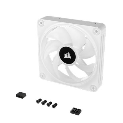 Corsair iCUE LINK QX120 12cm PWM RGB Case Fan, 34 RGB LEDs, Magnetic Dome Bearing, 2400 RPM, White, Single Fan Expansion Kit