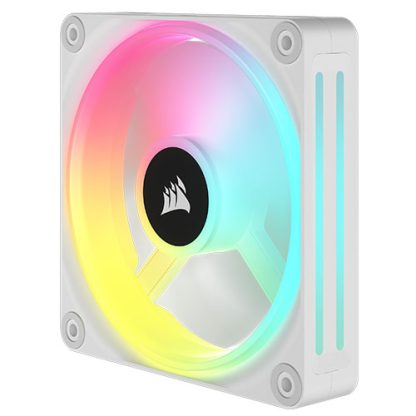 Corsair iCUE LINK QX120 12cm PWM RGB Case Fan, 34 RGB LEDs, Magnetic Dome Bearing, 2400 RPM, White, Single Fan Expansion Kit