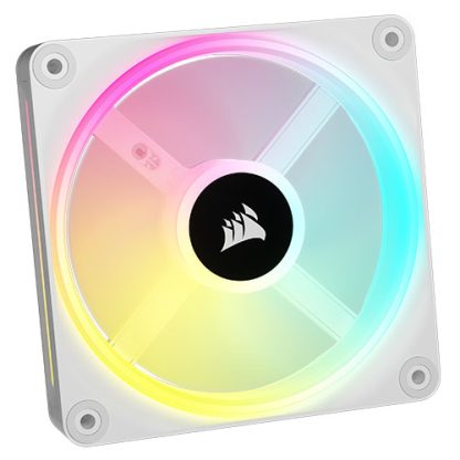 Corsair iCUE LINK QX120 12cm PWM RGB Case Fan, 34 RGB LEDs, Magnetic Dome Bearing, 2400 RPM, White, Single Fan Expansion Kit