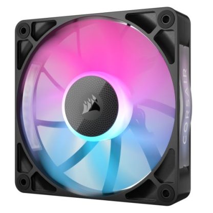 Corsair iCUE LINK RX120 RGB 12cm PWM Case Fan, 8 ARGB LEDs, Magnetic Dome Bearing, 2100 RPM, Black, Single Fan Expansion Kit