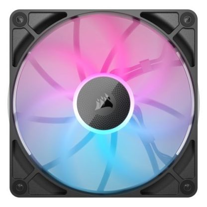 Corsair iCUE LINK RX140 RGB 14cm PWM Case Fans (2 Pack), 8 ARGB LEDs, Magnetic Dome Bearing, 1700 RPM, iCUE LINK Hub Included, Black
