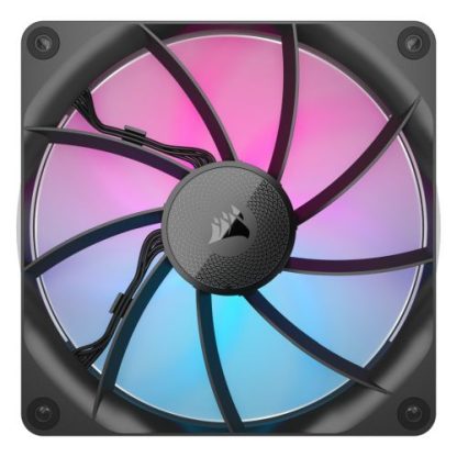 Corsair iCUE LINK RX140 RGB 14cm PWM Case Fans (2 Pack), 8 ARGB LEDs, Magnetic Dome Bearing, 1700 RPM, iCUE LINK Hub Included, Black