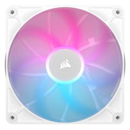 Corsair iCUE LINK RX140 RGB 14cm PWM Case Fans (2 Pack), 8 ARGB LEDs, Magnetic Dome Bearing, 1700 RPM, iCUE LINK Hub Included, White
