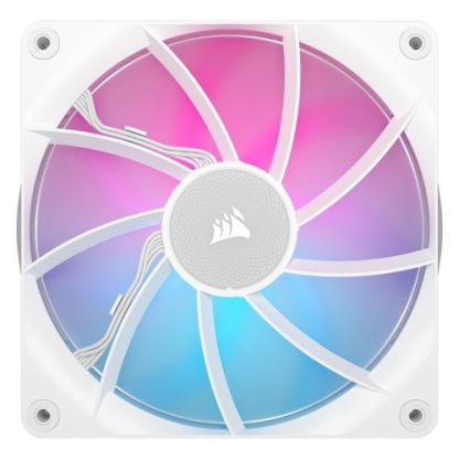 Corsair iCUE LINK RX140 RGB 14cm PWM Case Fans (2 Pack), 8 ARGB LEDs, Magnetic Dome Bearing, 1700 RPM, iCUE LINK Hub Included, White