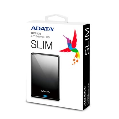 ADATA 1TB HV620S Slim External Hard Drive, 2.5", USB 3.2, 11.5mm Thick, Black