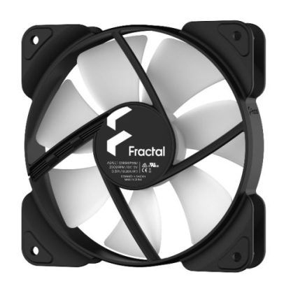 Fractal Design Aspect 12 12cm RGB PWM Case Fan, Rifle Bearing, Supports Chaining, Aerodynamic Stator Struts, 500-2000 RPM, Black Frame