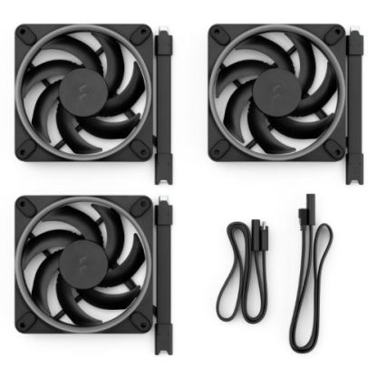 Fractal Design Momentum 12 ARGB 12cm PWM Case Fans (3-Pack), 16 LEDs, FDB Bearing, 350-2200 RPM, 8-pin Connector, Black