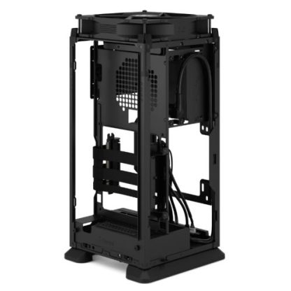 Fractal Design Mood (Black) SFF Case, Mini ITX, Requires SFX-SFX-L PSU, 1 Fan, PCIe 4.0 Riser Card, USB-C, 325mm GPU & 280mm Radiator Support