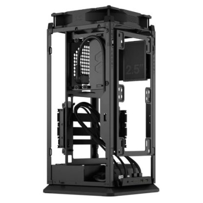 Fractal Design Mood (Black) SFF Case, Mini ITX, Requires SFX-SFX-L PSU, 1 Fan, PCIe 4.0 Riser Card, USB-C, 325mm GPU & 280mm Radiator Support
