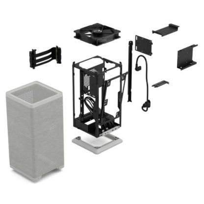 Fractal Design Mood (Light Grey) SFF Case, Mini ITX, Requires SFX SFX-L PSU, 1 Fan, PCIe 4.0 Riser Card, USB-C, 325mm GPU & 280mm Radiator Support