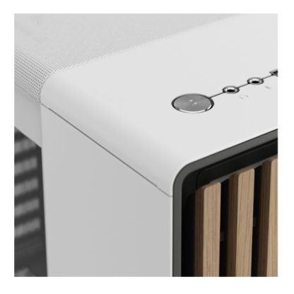 Fractal Design North Chalk White (TG Clear) Case w Clear Glass Window, ATX, 2 Fans, USB-C, Oak Front