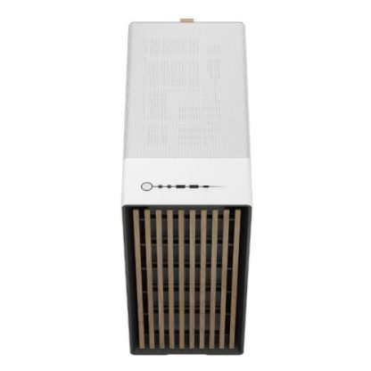 Fractal Design North Chalk White (TG Clear) Case w Clear Glass Window, ATX, 2 Fans, USB-C, Oak Front