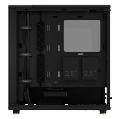 Fractal Design North Charcoal Black (TG Dark) Case w Dark Tint Glass Window, ATX, 2 Fans, USB-C, Walnut Front