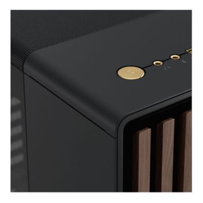 Fractal Design North Charcoal Black (TG Dark) Case w Dark Tint Glass Window, ATX, 2 Fans, USB-C, Walnut Front