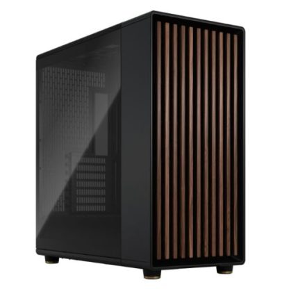 Fractal Design North XL Charcoal Black (TG Dark) Case w Dark Tint Glass Window, E-ATX, 3 PWM Fans, USB-C, Walnut Front