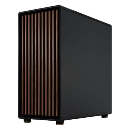 Fractal Design North XL Charcoal Black (TG Dark) Case w Dark Tint Glass Window, E-ATX, 3 PWM Fans, USB-C, Walnut Front