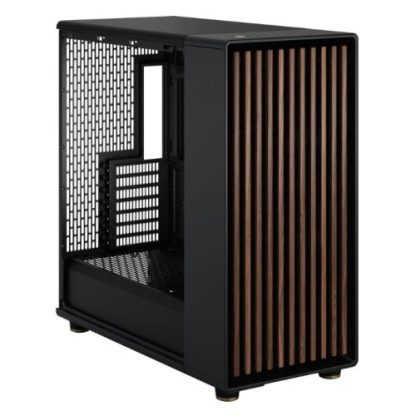 Fractal Design North XL Charcoal Black (TG Dark) Case w Dark Tint Glass Window, E-ATX, 3 PWM Fans, USB-C, Walnut Front