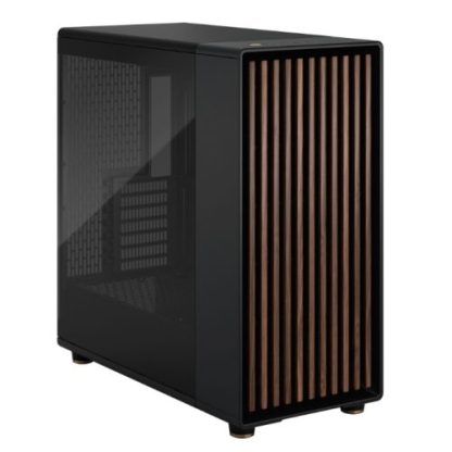 Fractal Design North XL Charcoal Black (TG Dark) Case w Dark Tint Glass Window, E-ATX, 3 PWM Fans, USB-C, Walnut Front