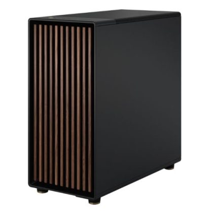 Fractal Design North XL Charcoal Black (TG Dark) Case w Dark Tint Glass Window, E-ATX, 3 PWM Fans, USB-C, Walnut Front
