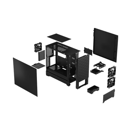 Fractal Design Pop Air (Black Solid) Gaming Case, ATX, Hexagonal Mesh Front, 3 Fans