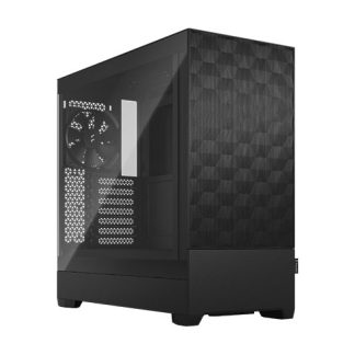 Fractal Design Pop Air (Black TG) Gaming Case w Clear Glass Window, ATX, Hexagonal Mesh Front, 3 Fans
