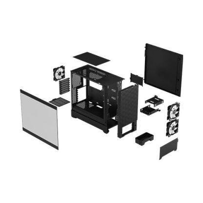 Fractal Design Pop Air RGB (Black TG) Gaming Case w/ Clear Glass Window, ATX, Hexagonal Mesh Front, 3 RGB Fans & ARGB Controller