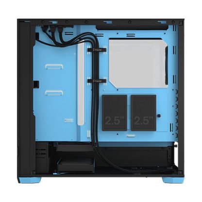 Fractal Design Pop Air RGB (Cyan Core TG) Gaming Case w/ Clear Glass Window, ATX, Hexagonal Mesh Front, Cyan Interior/Accents, 3 RGB Fans & ARGB Controller