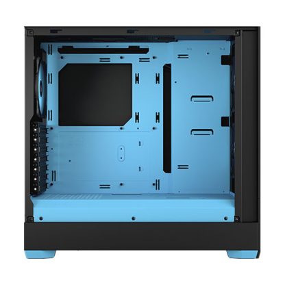 Fractal Design Pop Air RGB (Cyan Core TG) Gaming Case w/ Clear Glass Window, ATX, Hexagonal Mesh Front, Cyan Interior/Accents, 3 RGB Fans & ARGB Controller