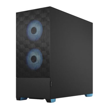 Fractal Design Pop Air RGB (Cyan Core TG) Gaming Case w/ Clear Glass Window, ATX, Hexagonal Mesh Front, Cyan Interior/Accents, 3 RGB Fans & ARGB Controller