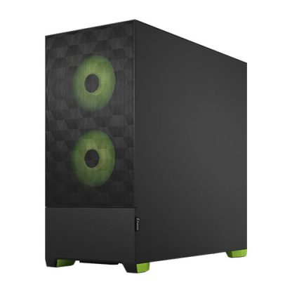 Fractal Design Pop Air RGB (Green Core TG) Gaming Case w Clear Glass Window, ATX, Hexagonal Mesh Front, Green Interior-Accents, 3 RGB Fans & ARGB Controller