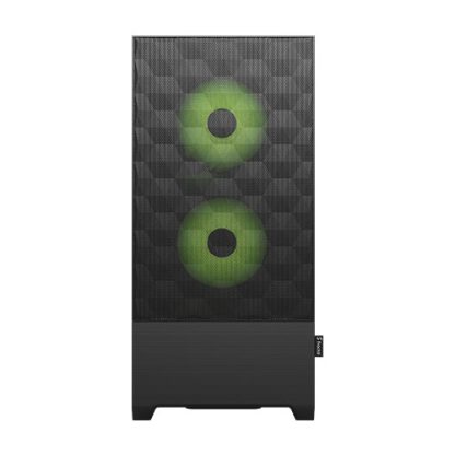 Fractal Design Pop Air RGB (Green Core TG) Gaming Case w Clear Glass Window, ATX, Hexagonal Mesh Front, Green Interior-Accents, 3 RGB Fans & ARGB Controller