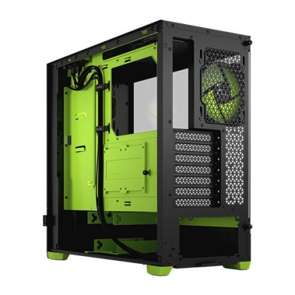 Fractal Design Pop Air RGB (Green Core TG) Gaming Case w Clear Glass Window, ATX, Hexagonal Mesh Front, Green Interior-Accents, 3 RGB Fans & ARGB Controller