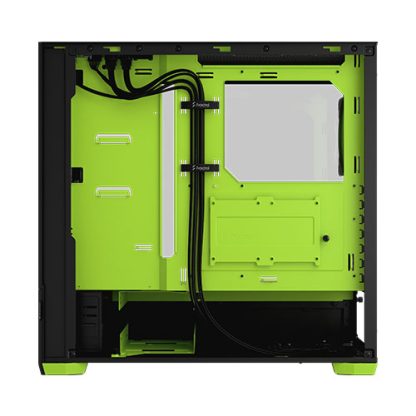 Fractal Design Pop Air RGB (Green Core TG) Gaming Case w Clear Glass Window, ATX, Hexagonal Mesh Front, Green Interior-Accents, 3 RGB Fans & ARGB Controller