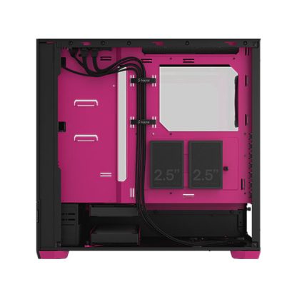 Fractal Design Pop Air RGB (Magenta Core TG) Gaming Case w Clear Glass Window, ATX, Hexagonal Mesh Front, Magenta Interior-Accents, 3 RGB Fans & ARGB Controller