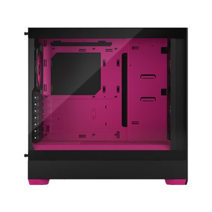 Fractal Design Pop Air RGB (Magenta Core TG) Gaming Case w Clear Glass Window, ATX, Hexagonal Mesh Front, Magenta Interior-Accents, 3 RGB Fans & ARGB Controller