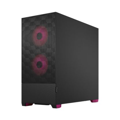 Fractal Design Pop Air RGB (Magenta Core TG) Gaming Case w Clear Glass Window, ATX, Hexagonal Mesh Front, Magenta Interior-Accents, 3 RGB Fans & ARGB Controller