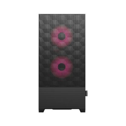 Fractal Design Pop Air RGB (Magenta Core TG) Gaming Case w Clear Glass Window, ATX, Hexagonal Mesh Front, Magenta Interior-Accents, 3 RGB Fans & ARGB Controller