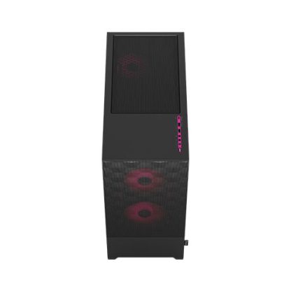 Fractal Design Pop Air RGB (Magenta Core TG) Gaming Case w Clear Glass Window, ATX, Hexagonal Mesh Front, Magenta Interior-Accents, 3 RGB Fans & ARGB Controller