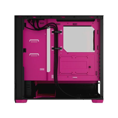 Fractal Design Pop Air RGB (Magenta Core TG) Gaming Case w Clear Glass Window, ATX, Hexagonal Mesh Front, Magenta Interior-Accents, 3 RGB Fans & ARGB Controller