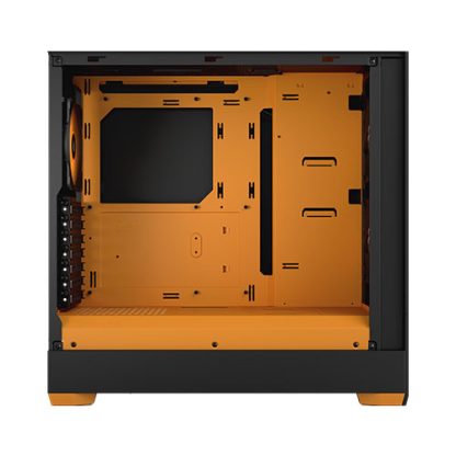 Fractal Design Pop Air RGB (Orange Core TG) Gaming Case w Clear Glass Window, ATX, Hexagonal Mesh Front, Orange Interior-Accents, 3 RGB Fans & ARGB Controller