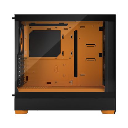 Fractal Design Pop Air RGB (Orange Core TG) Gaming Case w Clear Glass Window, ATX, Hexagonal Mesh Front, Orange Interior-Accents, 3 RGB Fans & ARGB Controller