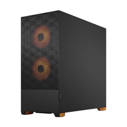Fractal Design Pop Air RGB (Orange Core TG) Gaming Case w Clear Glass Window, ATX, Hexagonal Mesh Front, Orange Interior-Accents, 3 RGB Fans & ARGB Controller