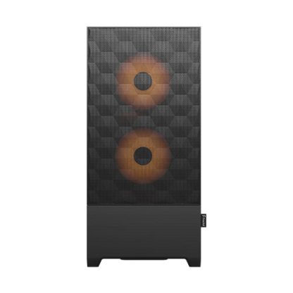 Fractal Design Pop Air RGB (Orange Core TG) Gaming Case w Clear Glass Window, ATX, Hexagonal Mesh Front, Orange Interior-Accents, 3 RGB Fans & ARGB Controller