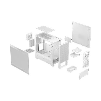 Fractal Design Pop Air RGB (White TG) Gaming Case w Clear Glass Window, ATX, Hexagonal Mesh Front, 3 RGB Fans & ARGB Controller