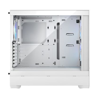 Fractal Design Pop Air RGB (White TG) Gaming Case w Clear Glass Window, ATX, Hexagonal Mesh Front, 3 RGB Fans & ARGB Controller